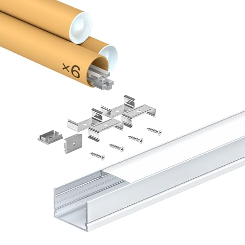 WILLLUX LED Profil 2 m x 10 Stück für Streifen, Aluminium Profil mit matter Abdeckung – Maße 2000 x 30 x 20 mm – geeignet für LED Streifen unter 25mm WILLLUX LED Profil 2 m x 10 Stück für Streifen, Aluminium Profil mit matter Abdeckung – Maße 2000 x 30 x 20 mm – geeignet für LED Streifen unter 25mm von WILLLUX