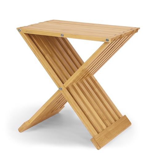 WILLOWYBE Sauna- und Dusch-Klapphocker – wasserdichte Bambus-Holzbank, Mehrzweck-Sitz und Stuhl für Badezimmer und Dampfsaunaraum WILLOWYBE Sauna- und Dusch-Klapphocker – wasserdichte Bambus-Holzbank, Mehrzweck-Sitz und Stuhl für Badezimmer und Dampfsaunaraum von WILLOWYBE