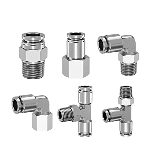 Pneumatische Schlauchverschraubung aus Edelstahl PC PCF PL PLF PB Luftschlauchverbinder 1/8 1/4 3/8 1/2 BSP Schnellverschluss-Rohrverschraubungen ( Color : 12-04 (12mm-1l2) , Größe : Only one PB ) von WILLWA