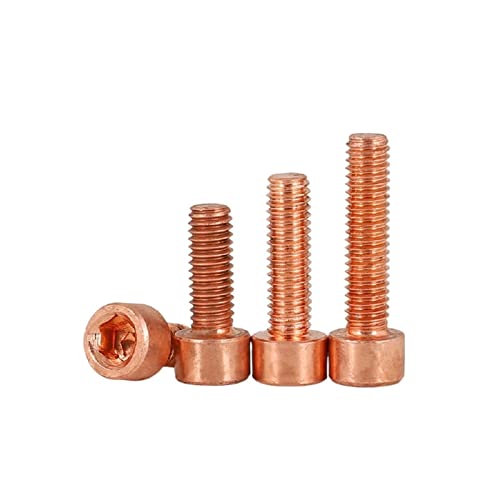 WILLWA M3M4M5M6M8 Kupfer Zylinderkopf Innensechskantschraube Kupfer Zylinderkopf Innensechskantschraube T2 Kupferdrahtschraube (Color : 25mm, Größe : M5 10pcs) von WILLWA