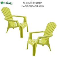 Wilsa Garden - Sessel Adirondack Polypropylenharz Anis - 2 Sessel Adirondack von WILSA GARDEN