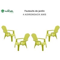 Wilsa Garden - Sessel Adirondack Polypropylenharz Anis - 4 Sessel Adirondack von WILSA GARDEN