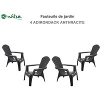 Sessel Adirondack Polypropylenharz Wilsa Garden Anthrazit - 4 Sessel Adirondack von WILSA GARDEN