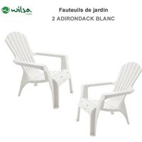 Sessel Adirondack Polypropylenharz Wilsa Garden Weiß - 2 Sessel Adirondack von WILSA GARDEN