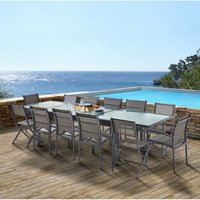 Gartenmöbel Set Modulo t 8/12 + f 8 + c 4 Full Glas Grau Anthrazit Wilsa Garden von WILSA GARDEN