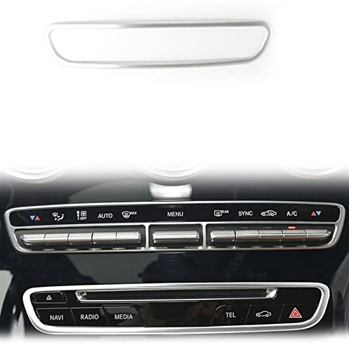 WILSEM Edelstahl Auto Mittelkonsole Klimaanlage CD Panel Button Frame Trim Für B&ENZ C Klasse W205 GLC X253 2015-2018 von WILSEM