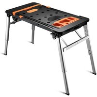 Wiltec - 7 in 1 Werkbank 108,5 x 55 x 52 cm bis max. 250 kg vereint Sägebock, Gerüst, Arbeitsplattform, Rollbrett, Transportwagen und Sackkarre von WILTEC