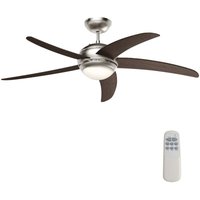 Wiltec Deckenventilator Ø 136 cm mit 5 Flügel, Ventilator mit 3 Geschwindigkeiten und Lampe, Lüfter mit Fernbedienung, Timer, Sommer- u. Wintermodus von WILTEC
