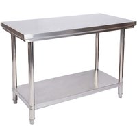 Wiltec - Edelstahl Tisch Arbeitstisch Edelstahltisch mit Ablage 100x60x85cm für Gastro Küche Werkstatt Garten Keller mit höhenverstellbare Füßen Wiltec - Edelstahl Tisch Arbeitstisch Edelstahltisch mit Ablage 100x60x85cm für Gastro Küche Werkstatt Garten Keller mit höhenverstellbare Füßen von WILTEC