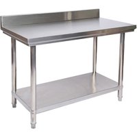 Edelstahl Tisch Arbeitstisch Edelstahltisch mit Aufkantung 100 x 60 x 85 cm von XPOTOOL