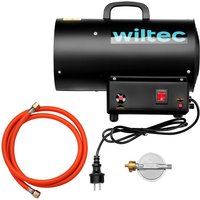 Gasheizgebläse 15 kW, Gas Heizkanone mit 30 w Motor, Heißluftgenerator aus Stahl, LPG-betriebener Bauheizer, Gasheizer mit Piezo-Zündung - Wiltec von WILTEC