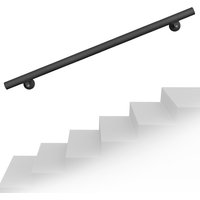 Handlaufset Wandhalter 190cm Schwarz Handlauf Haltegriff Treppe Edelstahl von XPOTOOL