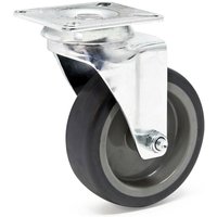 Lenkrolle ungebremst 100 mm mit Kunststoffrad und Anbauplatte Transportrolle bis 80 kg leiser Lauf von XPOTOOL