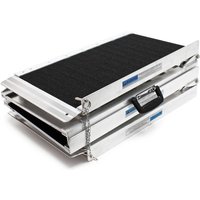 Wiltec - Rollstuhlrampe doppelt faltbar 152cm 270kg, mobile Auffahrschiene mit rutschfester Oberfläche als Rollirampe, Aluminium Kofferrampe von WILTEC