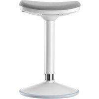 Sitz- & Stehhocker grau, Drehhocker höhenverstellbar bis 82 cm, Polsterhocker bis 135 kg, moderner Hocker drehbar für Büro und Homeoffice - Wiltec von WILTEC