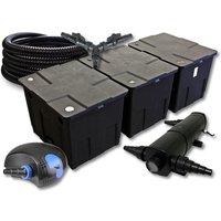 SunSun Komplettset: CBF-350C Teichfilter bis 90000 L Teichfilteranlage Durchlauffilter, CTF-12000 Teichpumpe 12000l/h 100W, CUV-236 Teichklärer UVC von WILTEC