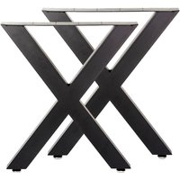 Tischbeine 2er Set aus Stahl im X-Profil 72x60cm in Schwarz Tischkufen Tischgestell Tischuntergestell in x Form - Wiltec Tischbeine 2er Set aus Stahl im X-Profil 72x60cm in Schwarz Tischkufen Tischgestell Tischuntergestell in x Form - Wiltec von WILTEC