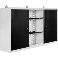 Werkzeugschrank aus Stahl grau 60x120x19cm Werkstattschrank für Werkzeug und Geräte, abschließbar mit Lochwand Hängeschrank Werkstatteinrichtung von WILTEC