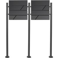 Wiltec - 2er Briefkasten Set V14 Anthrazit, Wandbriefkasten mit Schloss, Zeitungsrolle, Ständer, Postkasten aus pulverbeschichtetem Stahl Wiltec - 2er Briefkasten Set V14 Anthrazit, Wandbriefkasten mit Schloss, Zeitungsrolle, Ständer, Postkasten aus pulverbeschichtetem Stahl von WILTEC