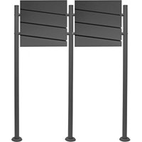 Wiltec - 2er Set Designer Briefkasten V16 Anthrazit 1000 x 135 x 1200 mm, Wandbriefkasten mit Schloss, Zeitungsrolle, Ständer, Postkasten aus Wiltec - 2er Set Designer Briefkasten V16 Anthrazit 1000 x 135 x 1200 mm, Wandbriefkasten mit Schloss, Zeitungsrolle, Ständer, Postkasten aus von WILTEC