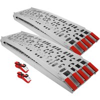 Wiltec - 2x Auffahrrampe 226 cm 820 kg für Quad atv Motorrad, Aluminium Auffahrschiene faltbar, Verladerampe rutschsicher von WILTEC