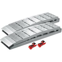 Wiltec 2x Auffahrrampe 228 cm 1360 kg für Quad ATV Motorrad, Aluminium Auffahrschiene faltbar, Verladerampe rutschsicher von WILTEC