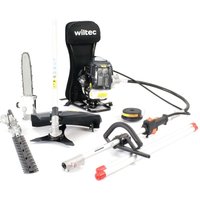 4-in-1 Multifunktionsgerät mit 2-Takt-Motor mit Rucksack, Backpacker Multigartengerät, Multitool Gartenwerkzeug mit u.a. Rasentrimmer - Wiltec von WILTEC