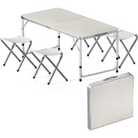 Wiltec Campingmöbel Set 5tlg. Campingtisch mit Stühlen höhenverstellbarer Tisch plus 4 Campingstühle Aluminium Sitzgarnitur Campingtisch klappbar Wiltec Campingmöbel Set 5tlg. Campingtisch mit Stühlen höhenverstellbarer Tisch plus 4 Campingstühle Aluminium Sitzgarnitur Campingtisch klappbar von WILTEC