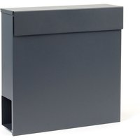 Wiltec - Designer Briefkasten V49 anthrazit 370 x 105 x 370 mm, Wandbriefkasten mit Schloss und Zeitungsrolle, Postkasten aus pulverbeschichtetem von WILTEC