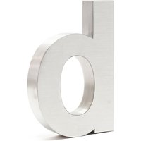 Wiltec Hausnummer d silberfarbene Edelstahl Hausnummer in modernem 3D-Design, Höhe 20 cm, Schrift Arial, rostfrei und witterungsbeständig, mit von WILTEC