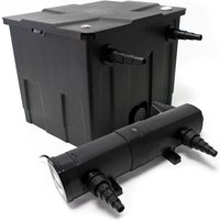 Wiltec - Komplettset: CBF-350 Teichfilter bis 12000 l Teichfilteranlage als Durchlauffilter, CUV-236 Teichklärer uvc Klärer mit 36 Watt uv-c Leistung von WILTEC