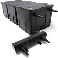Wiltec - Komplettset: CBF-350C Teichfilter bis 90000 l Teichfilteranlage als Durchlauffilter, CUV-236 Teichklärer uvc Klärer mit 36 Watt uv-c Leistung von WILTEC