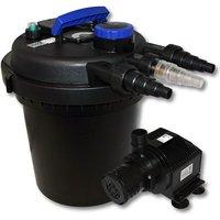 Wiltec - Komplettset: CPF-180 Teichdruckfilter bis 6000 l Teichfilteranlage mit 11 Watt uv-c Teichklärer, HJ-5000 eco Teichpumpe 4000l/h 65W von WILTEC