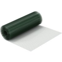 Wiltec Maschendrahtzaun Grün 1x10 m 50 cm Höhe 1,42 mm Stärke 25x25 mm Maschengröße, Volierendraht 4-Eck aus Stahl verzinkt, Drahtgitter, Vogeldraht von WILTEC