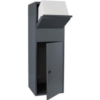 Wiltec Paketkasten Anthrazit 460 x 450 x 1400 mm, Paketbox Zuhause, private Paketannahme passend für Pakete der Größe S und L, Standbriefkasten von WILTEC