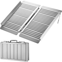 Wiltec - Rollstuhlrampe faltbar 92 cm 270 kg, mobile Auffahrschiene als Rollirampe, Aluminium Kofferrampe, Flachrampe klappbar von WILTEC