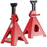 Wiltec Unterstellbock 2er Set, Stützbock bis 12 t, Böcke höhenverstellbar 49-75 cm, Arbeitsbock mit Sicherungsbolzen, Auto Bock rutschfestes Gummi von WILTEC