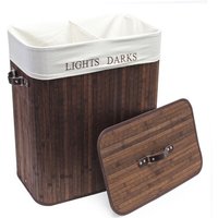 Wiltec Wäschebox 105 L braun Wäschekorb mit Deckel aus Bambus faltbare Wäschebox mit Leinensack mit 2 Fächern zum Sortieren von Schmutzwäsche Wiltec Wäschebox 105 L braun Wäschekorb mit Deckel aus Bambus faltbare Wäschebox mit Leinensack mit 2 Fächern zum Sortieren von Schmutzwäsche von WILTEC