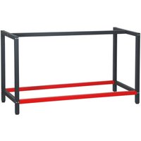 Wiltec Werkbank Gestell 150 x 57 x 81 cm aus Stahl, Werkbankgestell in Anthrazit Rot, Tischgestell max. 200 kg als Werkbank, Arbeitstisch & Sideboard von WILTEC