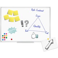 Whiteboard Magnettafel 60x90cm Mit Stiftablage und 12 Magnete Magnetpinnwand Präsentationstafel von WILTEC