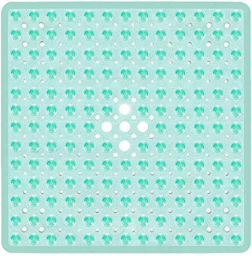 Wimaha Quadrat Duschmatten rutschfest Badewannenmatten Anti Schimmel Badematten mit Saugnapf, Sicherheits badezimmermatte Gummikinder Badewanne Mat mit Raute groß Ablauflöcher,53×53cm von WIMAHA