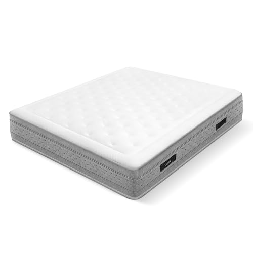 WIN REST Federkernmatratze, 150 x 180 cm, viskoelastisch, doppelseitig, Modell Samyn, 29 cm hoch, Cloudfoam-Schaum mit mittlerer Festigkeit, Strechgewebe, hypoallergen von WIN REST