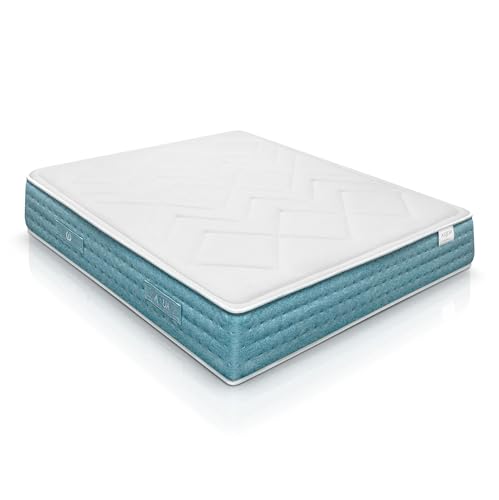 WIN REST Nautilus Matratze aus Memory-Schaum und Taschenfederkernmatratze, Höhe 26 cm, mittlere Festigkeit, Kern mit 750 Federn, Damast-Gewebe 400 g, hypoallergene Faser, Super Soft (150 x 200 cm) von WIN REST