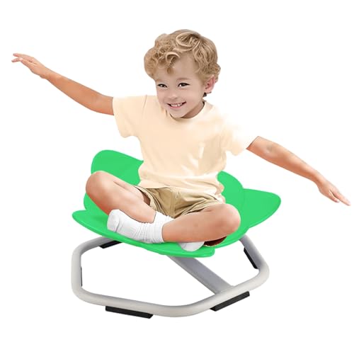 WINB Autismus Kinder-Drehstuhl, sensorisches Spielzeug für Körperkoordination, Karussell-Drehstuhl, Balance-Spielzeug, Sitz- und Drehspielzeug für Kinder von 3–9 Jahren (grün) von Winb