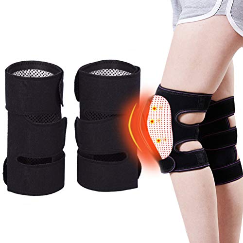 WINBST 1 Paar Turmalin selbsterhitzende Knieschützer Magnetfeldtherapie Kniepolster Schmerzlinderung Arthritis Zahnspange Unterstützung Patella Knie-Ärmel-Polster von WINBST