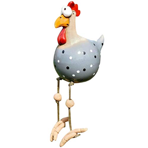 WINBST Deko-Huhn,Harz und Keramik Hahn 25 cmGarten-Huh Garten-Deko Gartenstecker Figur Terrasse Wetterfest von WINBST