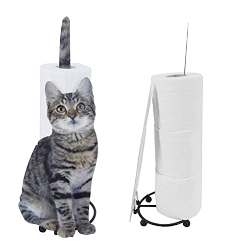 WINBST Papierrollenhalter,Metall Katze Papier Papier Handtuch Halter, Dekorativer Küchenrollenhalter und Toilettenpapierhalter 15.5 * 15.5 * 44.6cm von WINBST