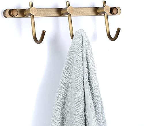WINCASE Wand montiert Messing antik gebürstet Bronze Reihe Haken mit 3 Heavy Duty Europäischen klassischen Serie alle Kupfer Antik Rustikal klein von Fell Handtuch Rack Halter 3 Hooks von WINCASE