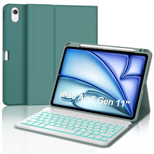 Tastatur für iPad Air 11 Zoll 2024 (M2), Schutzhülle mit Tastatur für iPad Air 6 Generation, magnetische Bluetooth-Tastatur mit Hintergrundbeleuchtung Italienisch QWERTY für iPad Air 6 Gen 11 Zoll von WINCHKING
