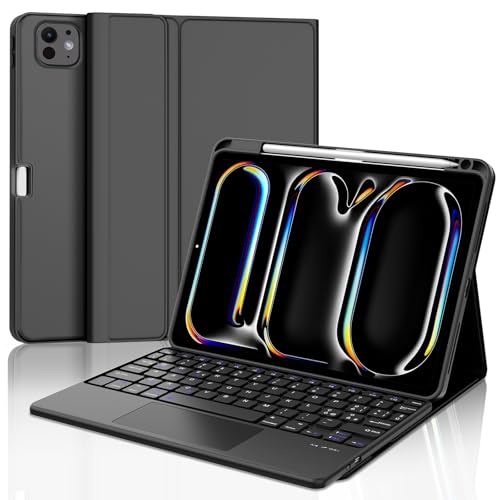 Tastatur für iPad Pro 11 Zoll 2024 (M4), Schutzhülle mit Tastatur für iPad Pro 5 Generation, Cover Touchpad Bluetooth-Tastatur magnetisch abnehmbar QWERTY Italienisch für iPad Pro 11 Zoll 2024, von WINCHKING